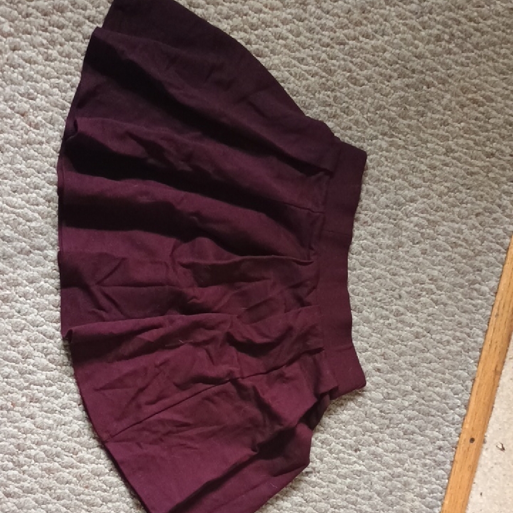 Forever 21 Red Mini Bubble Skirt with Pleated Tie Front